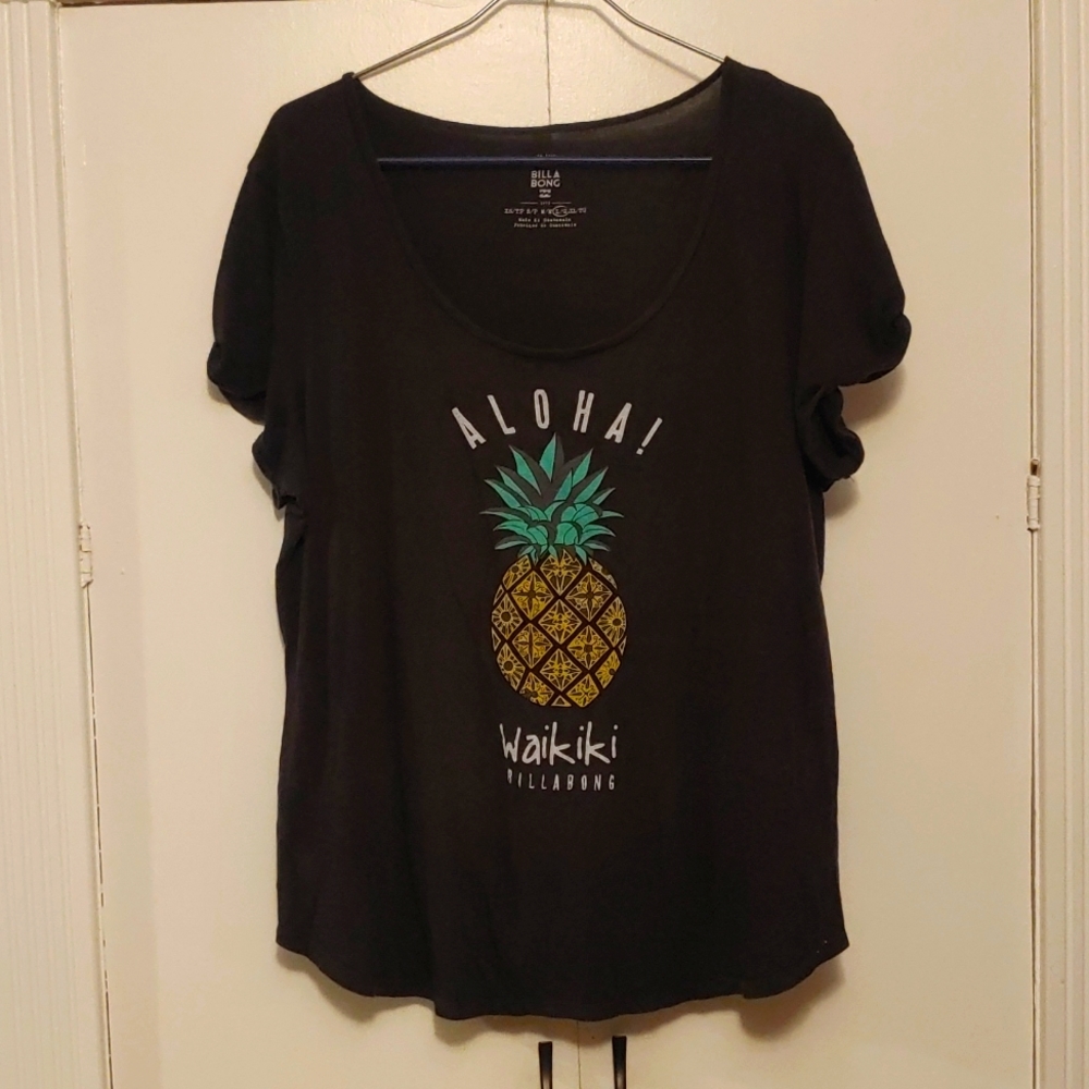 Billabong T-shirt, Waikiki, HI, Large, Black